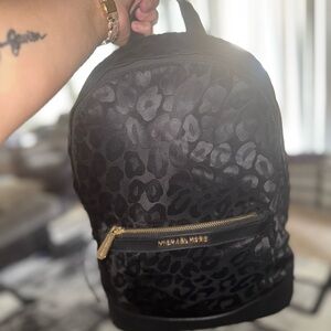 Michael Kors Black Backpack with Signature MK Logo